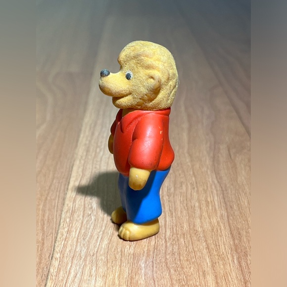 Vintage Berenstain Bears Brother Bear 3" Toy Figure 1988 Flocked - Picture 2 of 11